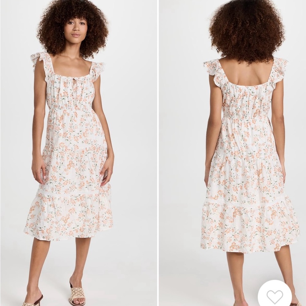 White floral midi dress